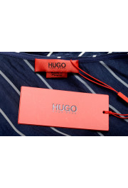 Hugo Boss Women's "Casini" Blue Striped Open Shoulder Blouse Top: Picture 6
