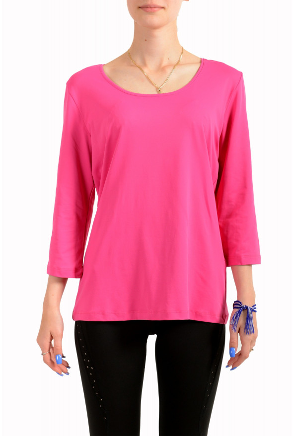 Hugo Boss Women's "E4967" Pink 3/4 Sleeve Stretch Blouse Top 