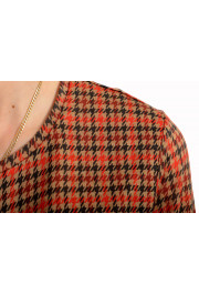 Hugo Boss Women's "Egila_print" Plaid Wool Long Sleeve Blouse Top: Picture 4