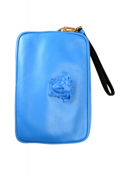 Versace Women's Royal Blue Leather Medusa Handbag Clutch Bag