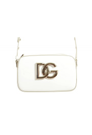 Dolce & Gabbana Women's White Leather Silver Metallic Logo Crossbody Bag: Picture 3