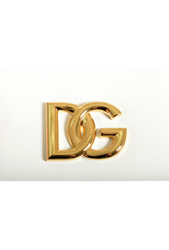 Dolce & Gabbana Women's White Leather Gold Metallic Logo Crossbody Bag: Picture 3