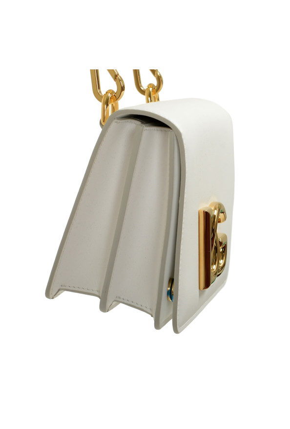 Dolce & Gabbana Women's White Leather Gold Metallic Logo Crossbody Bag: Picture 4