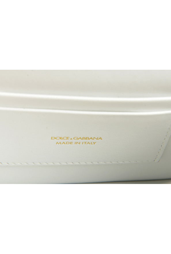 Dolce & Gabbana Women's White Leather Gold Metallic Logo Crossbody Bag: Picture 7