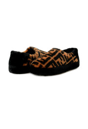 Fendi Men's Logo Print Real Fur Shearling & Leather Slip On Loafers Shoes: Picture 8