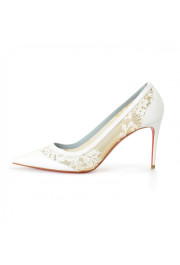 Christian Louboutin Women's GALATIVI" White Lace Leather High Heel Pumps Shoes: Picture 2