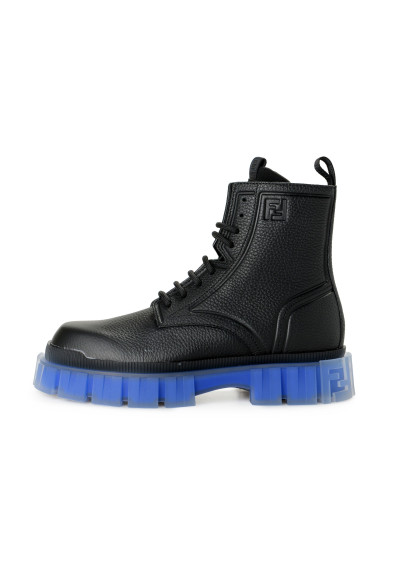 Fendi Men's "7U1485 Ahh0 F08M4" Black 100% Leather Combat Boots Shoes: Picture 2