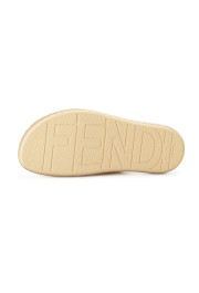 Fendi Men's "7X1501" Beige Leather Flip Flops Pool Slide Sandals Shoes: Picture 6