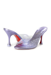 Christian Louboutin Women's "Degramule Strass 85" Clear High Heel Mules Shoes: Picture 8