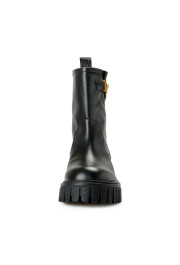 Versace Women's Black Leather Gold Medusa Boots Shoes: Picture 5
