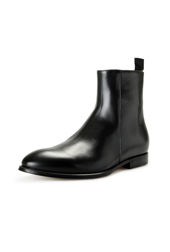 Dolce & Gabbana Men's Black Textured Leather Chelsea Boots Shoes