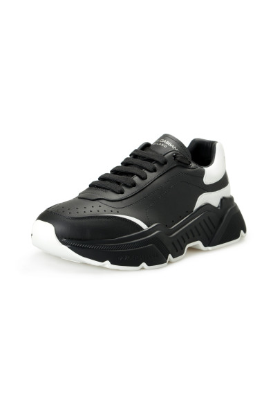 Dolce & Gabbana Men's "Daymaster" Black & White Leather & Canvas Sneakers Shoes