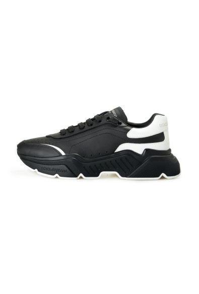 Dolce & Gabbana Men's "Daymaster" Black & White Leather & Canvas Sneakers Shoes: Picture 2