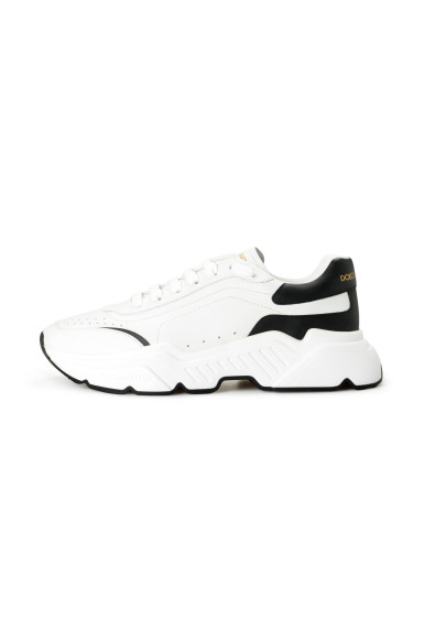 Dolce & Gabbana Men's "Daymaster" White & Black Leather & Canvas Sneakers Shoes: Picture 2