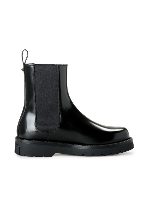Valentino Garavani Men's "Beatle" Black Polished Leather Boots Shoes: Picture 4