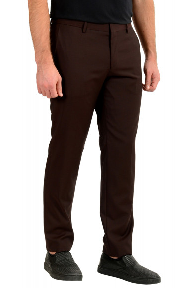 Hugo Boss Men's "Getlin182" Slim Fit Burgundy 100% Wool Dress Pants: Picture 2