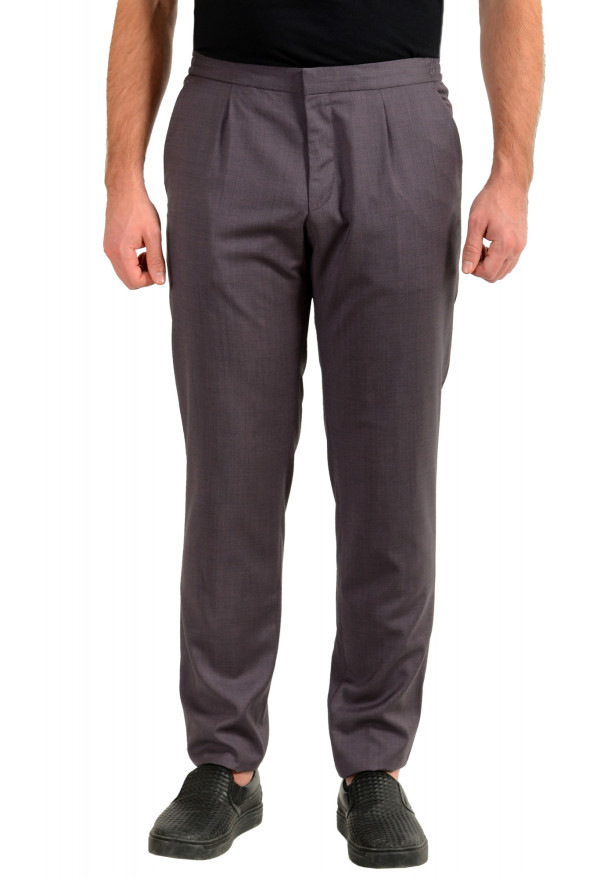 Hugo Boss Men's "Brider1" Slim Fit 100% Wool Purple Pants