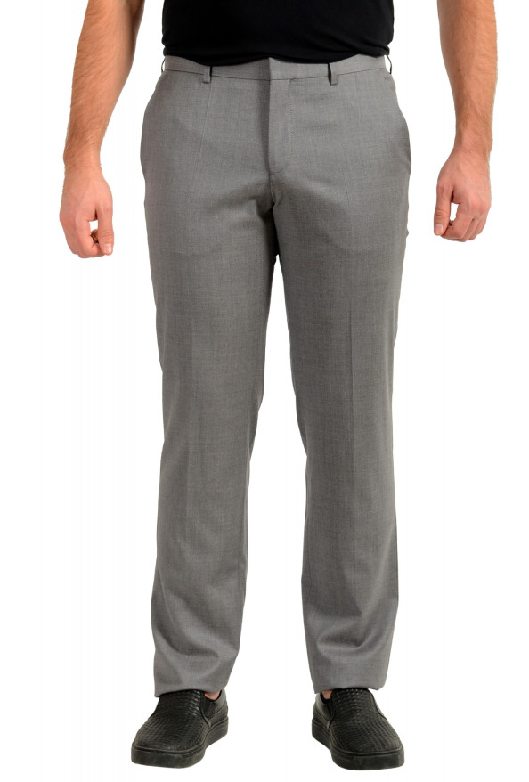 Hugo Boss Men's "G-Genius" Gray 100% Wool Flat Front Dress Pants 