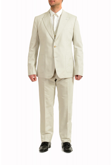 Dolce & Gabbana Men's Light Gray Silk Two Button Three Piece Suit