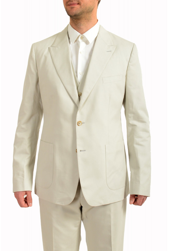 Dolce & Gabbana Men's Light Gray Silk Two Button Three Piece Suit: Picture 4