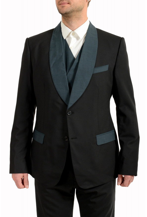 Dolce & Gabbana Men's Black Wool Two Button Three Piece Suit: Picture 4