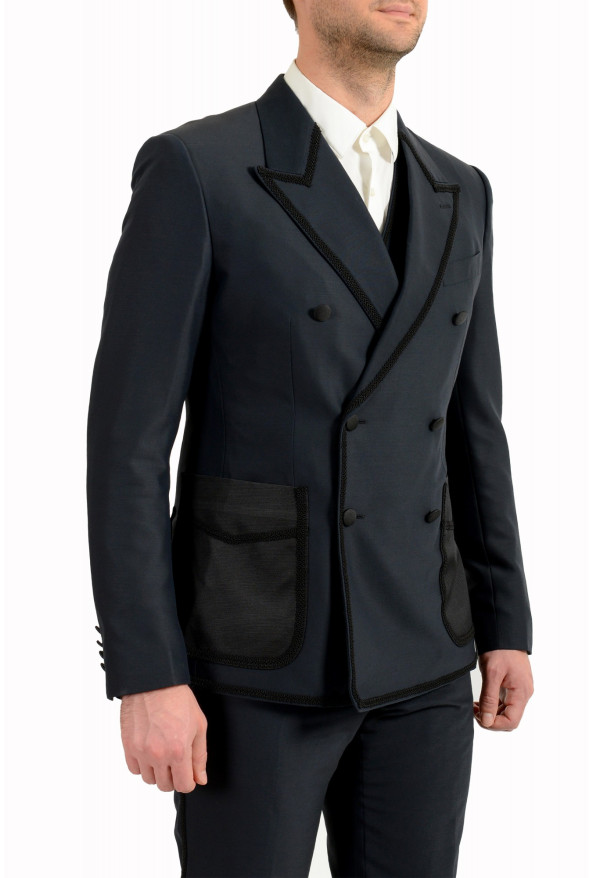 Dolce & Gabbana Men's "Sicila" Blue Wool Silk Double Breasted Three Piece Suit: Picture 5