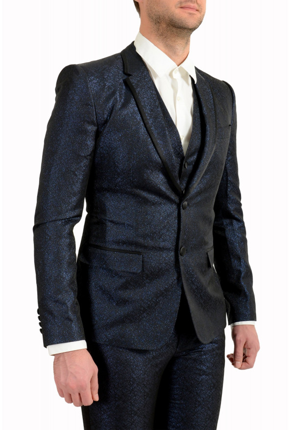 Dolce & Gabbana Men's Sparkle Blue Silk Two Button Two Piece Suit: Picture 4