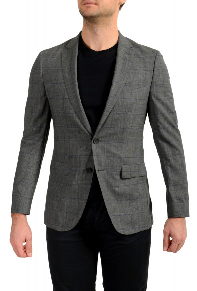 Hugo Boss Men's "Novan6/Ben2" Slim Fit Gray Plaid 100% Wool Blazer 