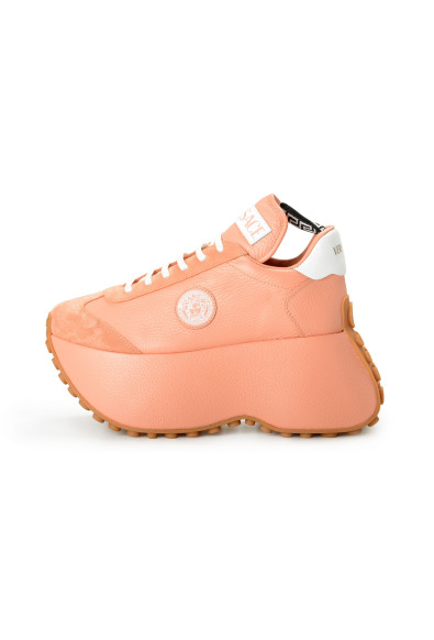 Versace Women's Blush Pink Leather Medusa Logo Platform Sneakers Boots Shoes: Picture 2