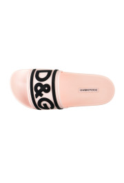 Dolce & Gabbana Women's Pink & Black Logo Print Rubber Flip Flops Sandals Shoes: Picture 7