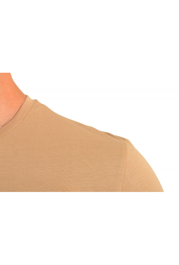 Balmain Men's Sand Beige Embossed Balmain Logo Crewneck Short Sleeve T-Shirt: Picture 4