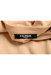 Balmain Men's Sand Beige Embossed Balmain Logo Crewneck Short Sleeve T-Shirt: Picture 6