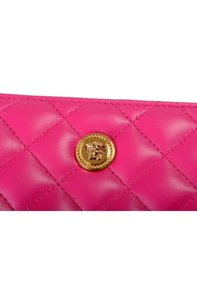 Versace Women's Purple 100% Leather Quilted Zip Around Large Wallet: Picture 2
