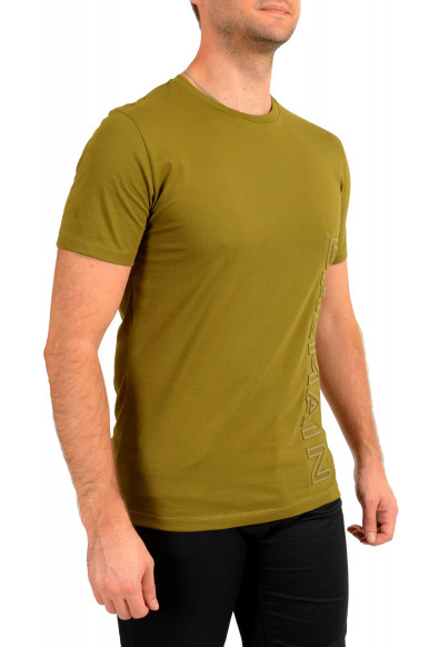 Balmain Men's Khaki Embossed Balmain Logo Crewneck Short Sleeve T-Shirt: Picture 2