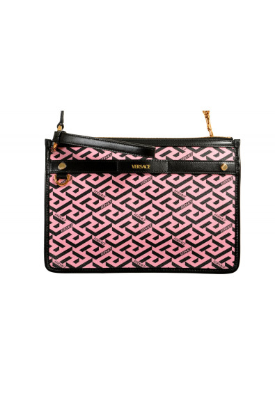 Versace Women's La Greca Signature Textured Leather & Canvas Shoulder Bag Clutch: Picture 2