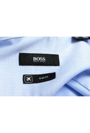 Hugo Boss Men's "Jason" Blue Slim Fit Geometric Print Long Sleeve Dress Shirt: Picture 9