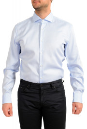 Hugo Boss Men's "Jason" Blue Slim Fit Geometric Print Long Sleeve Dress Shirt: Picture 4