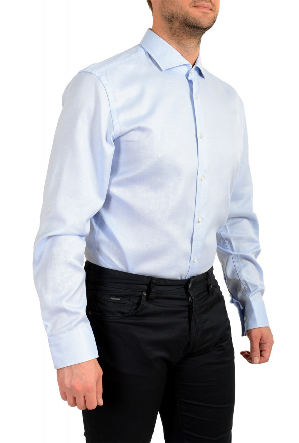 Hugo Boss Men's "Jason" Blue Slim Fit Geometric Print Long Sleeve Dress Shirt: Picture 5