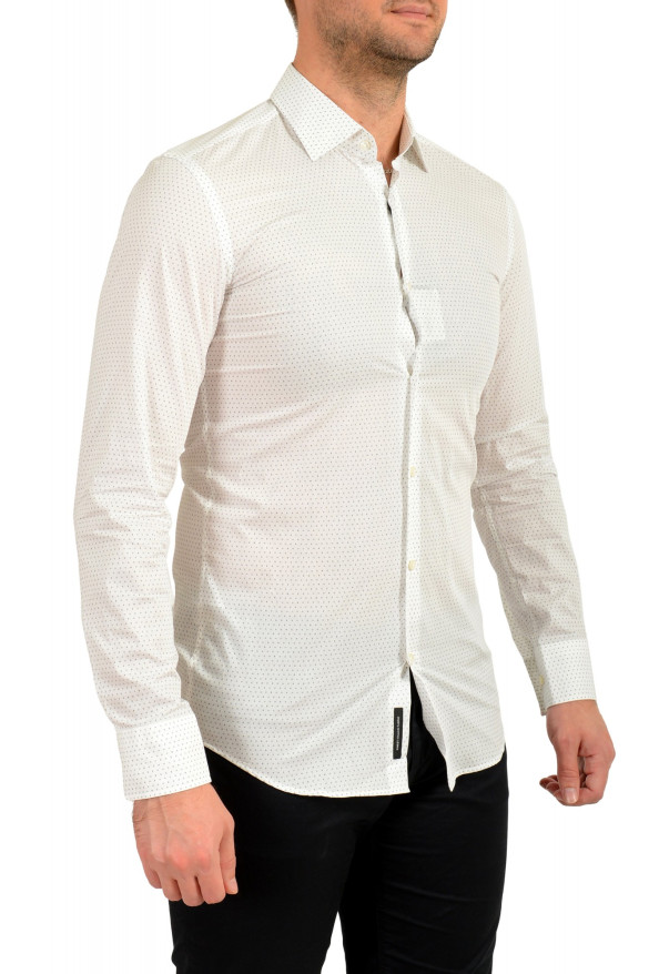 Hugo Boss Men's "Jenno" White Slim Fit Logo Print Dress Shirt: Picture 2