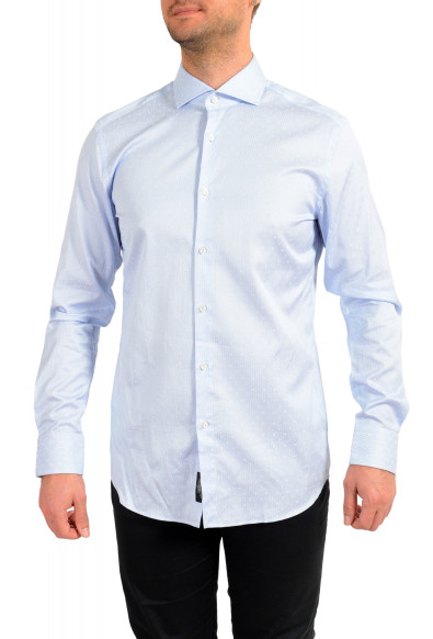 Hugo Boss Men's "T-Chriso" Light Blue Slim Fit Plaid Long Sleeve Dress Shirt