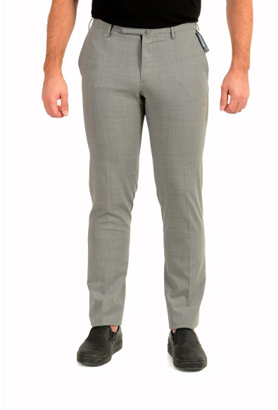Incotex Slowear Men's Slim Fit Gray Wool Flat Front Dress Pants