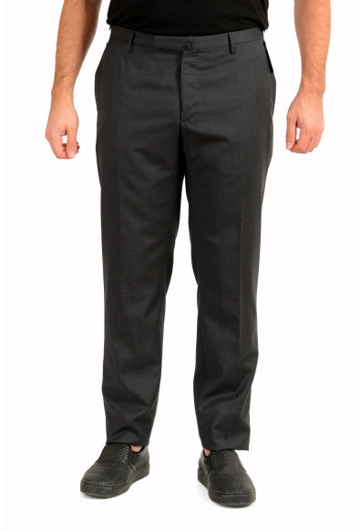 Incotex Slowear Men's Slim Fit Gray 100% Wool Flat Front Dress Pants