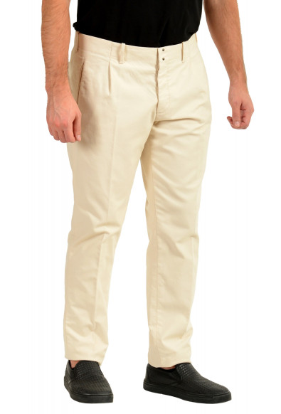 Incotex Slowear Men's Slim Fit Ivory Flat Front Casual Pants: Picture 2