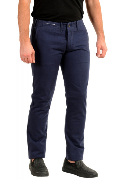 Incotex Slowear Men's Navy Blue Flat Front Casual Pants: Picture 2