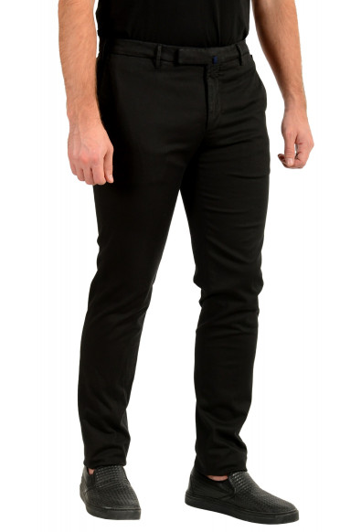 Incotex Slowear Men's Tight Fit Off Black Flat Front Pants: Picture 2