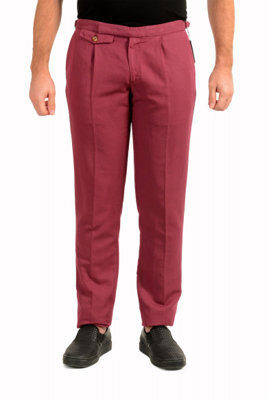 Incotex Slowear Men's Slim Fit "Chinolino" Purple Pleated Front Linen Pants