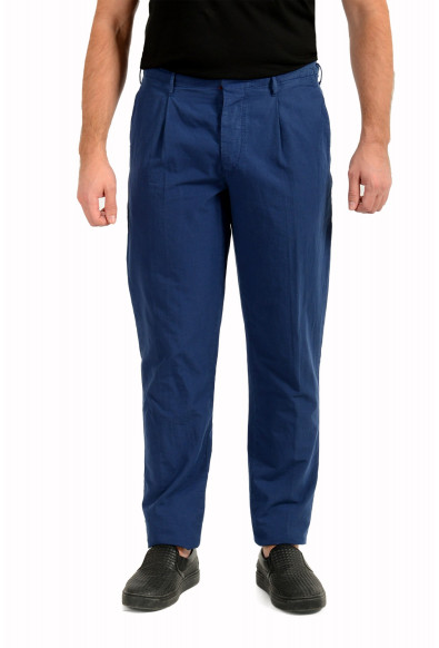 Incotex Slowear Men's Faded Blue Pleated Front Linen Pants
