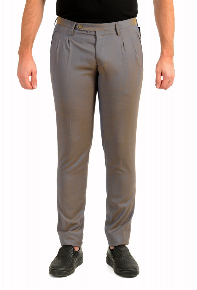 Incotex Slowear Men's Gray 100% Wool Pleated Front Dress Pants