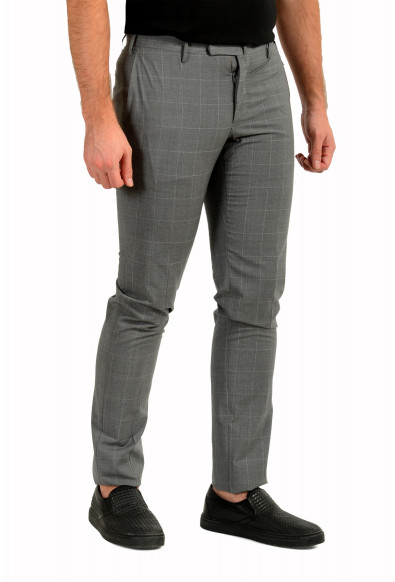 Incotex Slowear Men's Gray 100% Wool Slim Fit Plaid Dress Pants: Picture 2