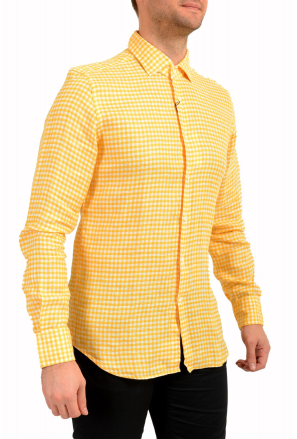 Glanshirt A Slowear Brand 100% Linen Plaid Long Sleeve Dress Shirt: Picture 2